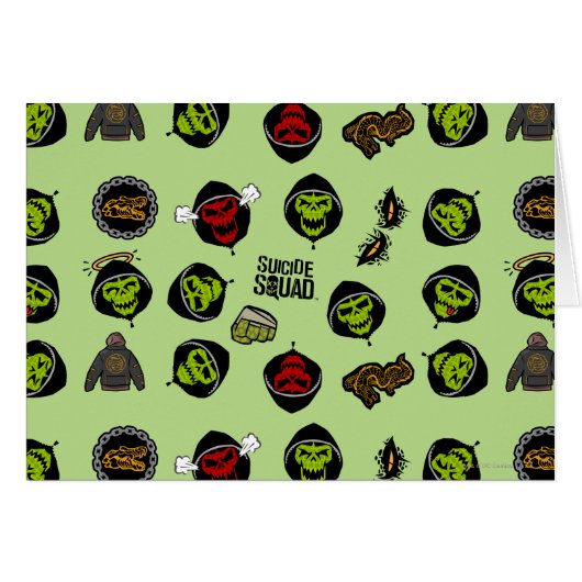 Suicide Squad | Killer Croc Emoji Pattern Cards (Front Horizontal)