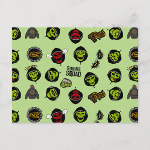 Suicide Squad Killer Croc Emoji Pattern Postcard
