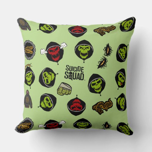 Suicide Squad  Killer Croc Emoji Pattern Throw Pillow