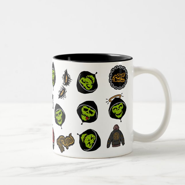 Suicide Squad | Killer Croc Emoji Pattern Two-Tone Coffee Mug (Right)