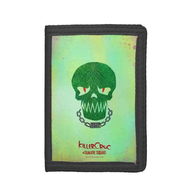 Suicide Squad | Killer Croc Head Icon Tri-fold Wallet (Front Vertical)