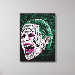 Suicide Squad Laughing Joker Head Sketch Canvas Print