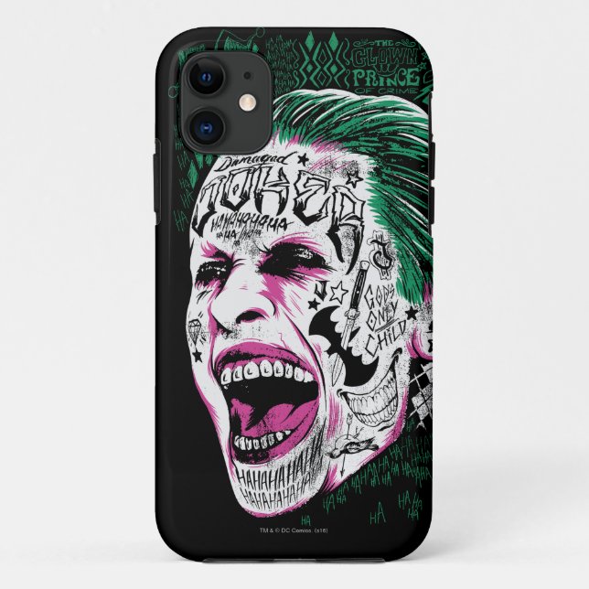 Suicide Squad | Laughing Joker Head Sketch Case-Mate iPhone Case (Back)