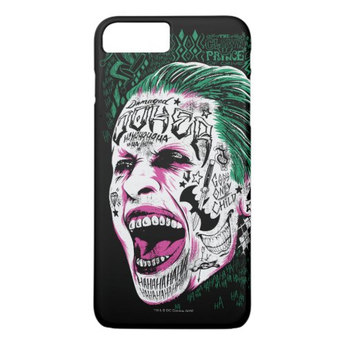 Suicide Squad  Laughing Joker Head Sketch iPhone 8 Plus7 Plus Case