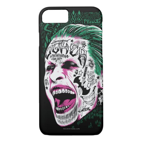 Suicide Squad  Laughing Joker Head Sketch iPhone 87 Case