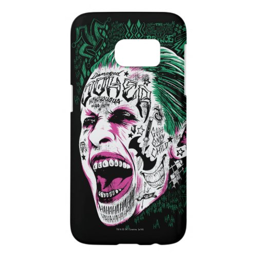 Suicide Squad  Laughing Joker Head Sketch Samsung Galaxy S7 Case