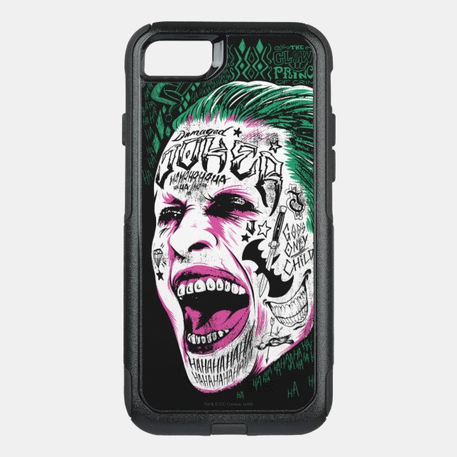 Suicide Squad | Laughing Joker Head Sketch Otterbox iPhone Case (Back)