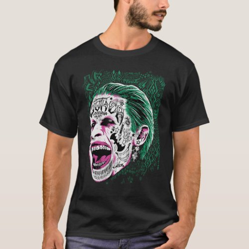 Suicide Squad  Laughing Joker Head Sketch T_Shirt