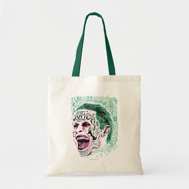 Suicide Squad | Laughing Joker Head Sketch Tote Bag (Front)