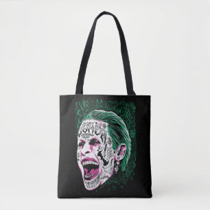 Suicide Squad Laughing Joker Head Sketch Tote Bag