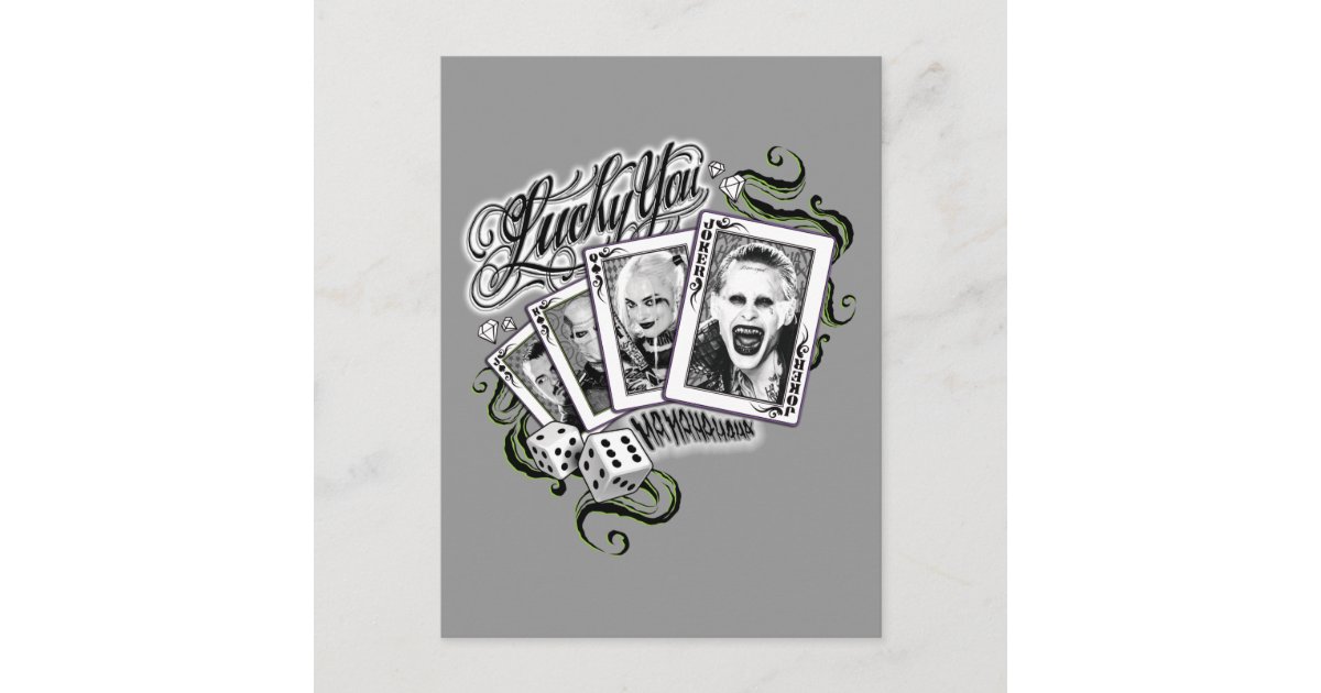 Suicide Squad Lucky You Playing Cards Zazzle Com Suicide Squad Lucky You Playing Cards Zazzle Com