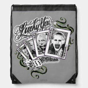 Suicide Squad   "Lucky You" Playing Cards Drawstring Bag