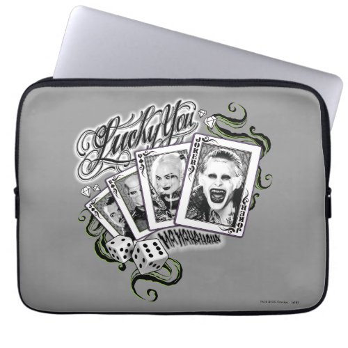 Suicide Squad  Lucky You Playing Cards Laptop Sleeve