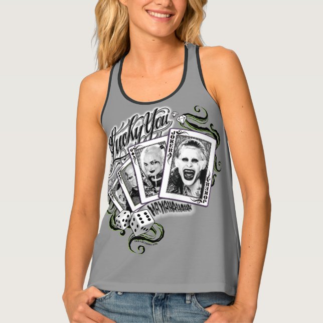 Suicide Squad | "Lucky You" Playing Cards Tank Top (Front)