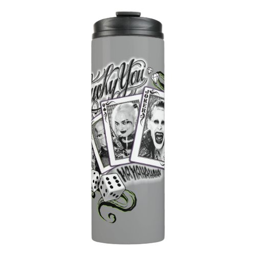 Suicide Squad  Lucky You Playing Cards Thermal Tumbler
