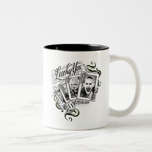 Suicide Squad | "Lucky You" Playing Cards Two-Tone Coffee Mug (Right)