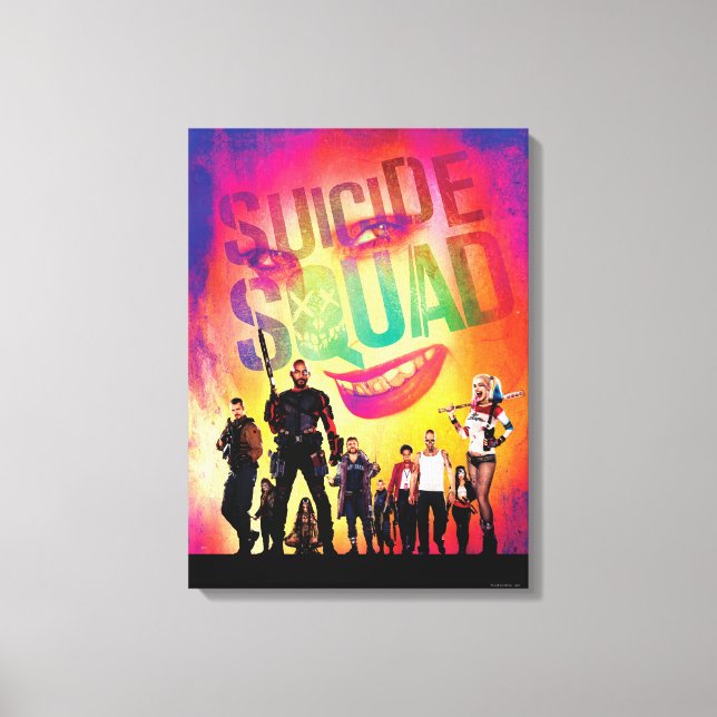Suicide Squad | Orange Joker & Squad Movie Poster Canvas Print (Front)