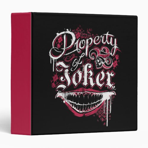 Suicide Squad  Property of Joker 3 Ring Binder