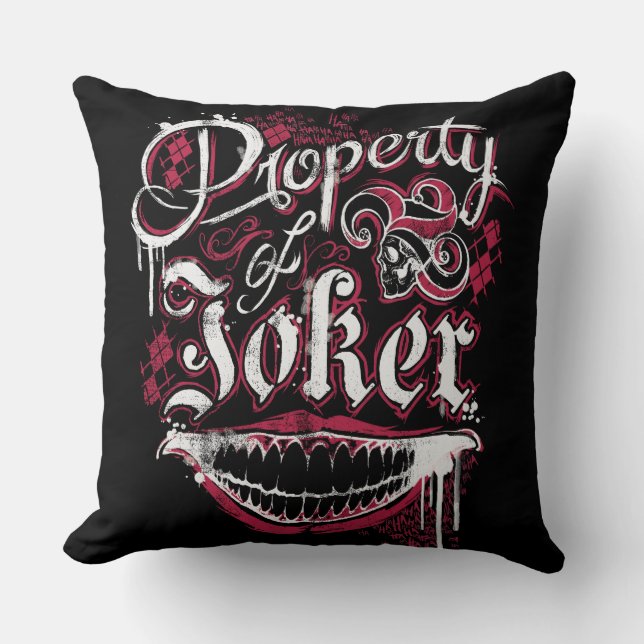 Suicide Squad | Property of Joker Throw Pillow (Front)