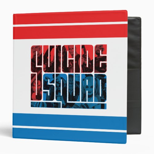 Suicide Squad  Red and Blue Logo 3 Ring Binder