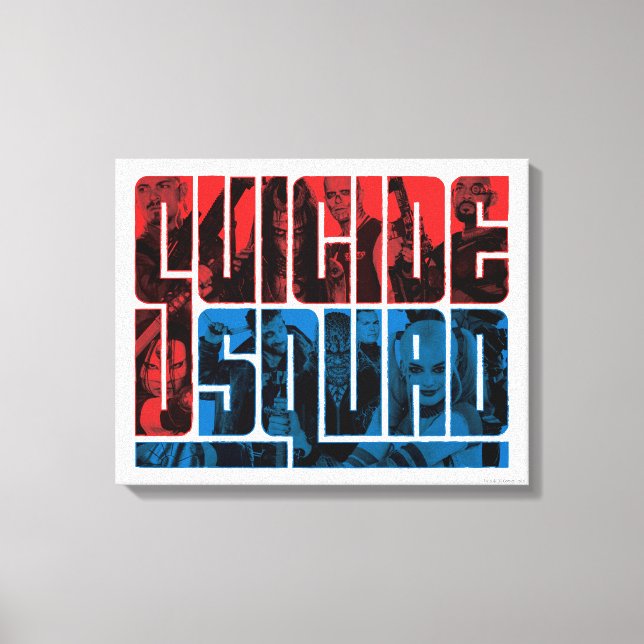 Suicide Squad | Red and Blue Logo Canvas Print (Front)