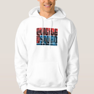 Suicide Squad | Red and Blue Logo Hoodie