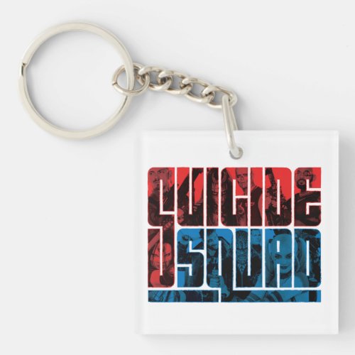 Suicide Squad  Red and Blue Logo Keychain