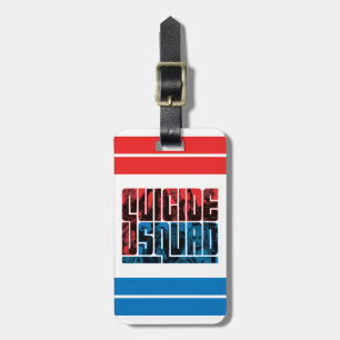 Suicide Squad Red and Blue Logo Luggage Tag
