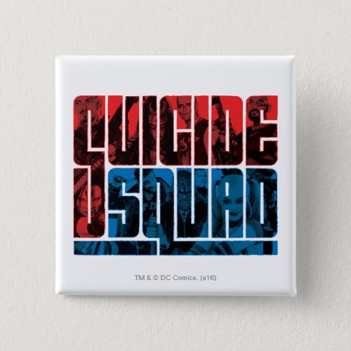 Suicide Squad  Red and Blue Logo Pinback Button