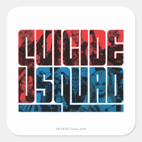 Suicide Squad  Red and Blue Logo Square Sticker