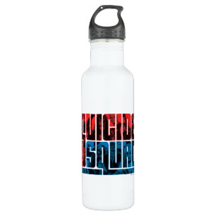 Suicide Squad   Red and Blue Logo Stainless Steel Water Bottle