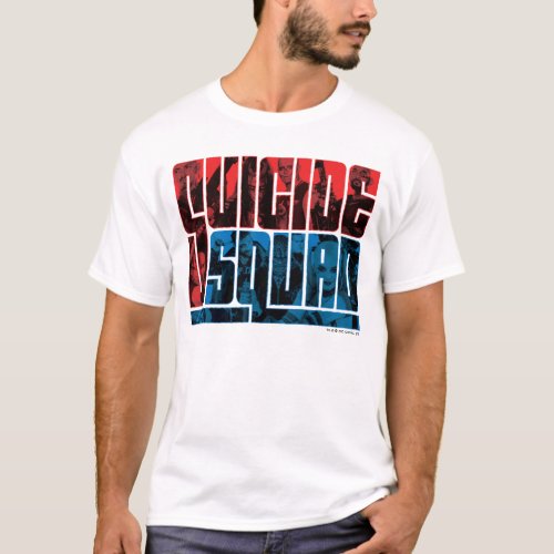 Suicide Squad  Red and Blue Logo T_Shirt