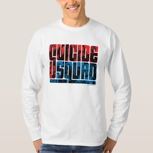 Suicide Squad  Red and Blue Logo T_Shirt