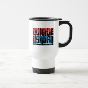 Suicide Squad Red and Blue Logo Travel Mug