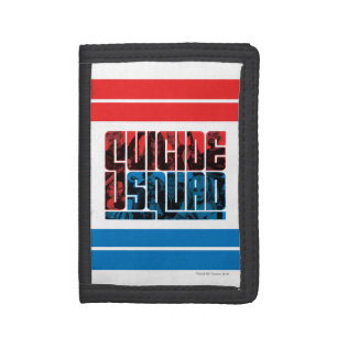 Suicide Squad Red and Blue Logo Tri-fold Wallet