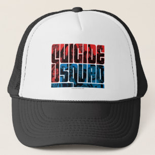 Suicide Squad   Red and Blue Logo Trucker Hat