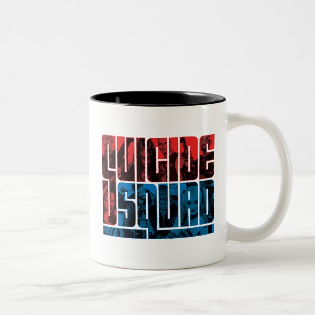 Suicide Squad | Red and Blue Logo Two-Tone Coffee Mug (Right)