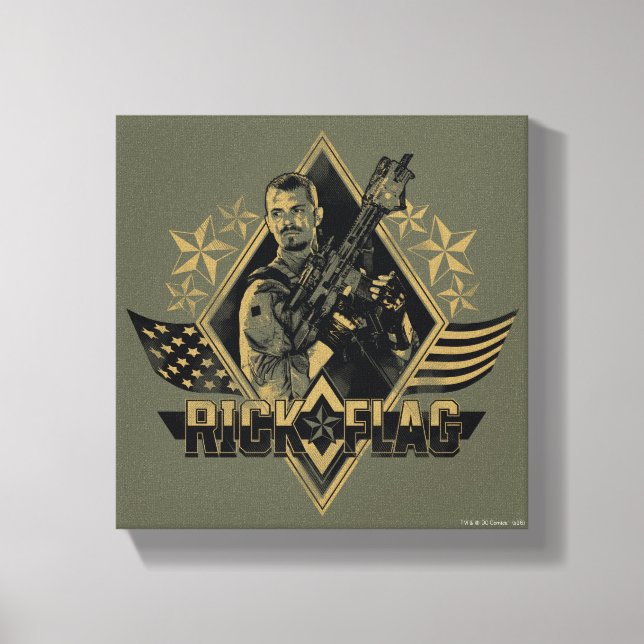Suicide Squad | Rick Flag Badge Canvas Print (Front)