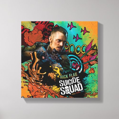 Suicide Squad  Rick Flag Character Graffiti Canvas Print