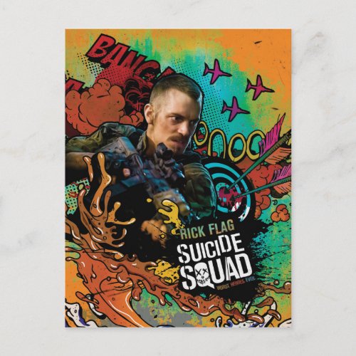 Suicide Squad  Rick Flag Character Graffiti Postcard