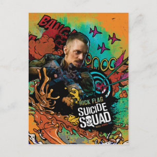 Suicide Squad Rick Flag Character Graffiti Postcard