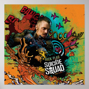Suicide Squad Rick Flag Character Graffiti Poster