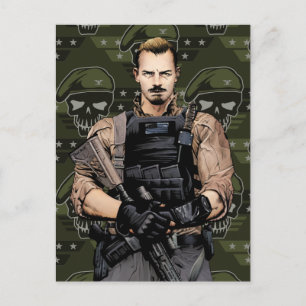 Suicide Squad   Rick Flag Comic Book Art Postcard