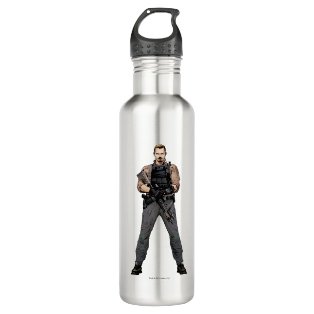 Suicide Squad | Rick Flag Comic Book Art Water Bottle (Front)