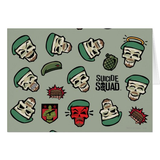 Suicide Squad | Rick Flag Emoji Pattern Cards (Front Horizontal)