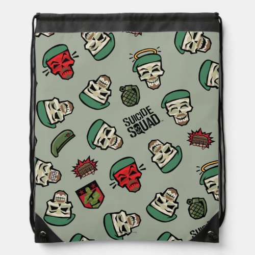 Suicide Squad  Rick Flag Emoji Pattern Drawstring Bag