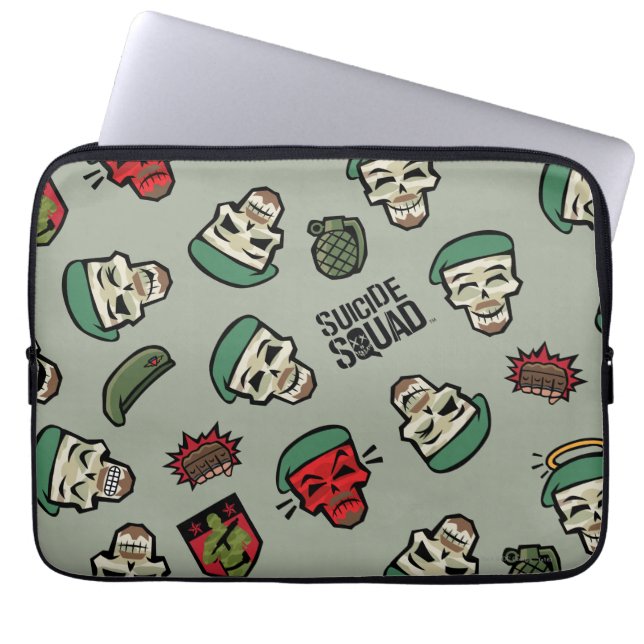 Suicide Squad | Rick Flag Emoji Pattern Laptop Sleeve (Front)