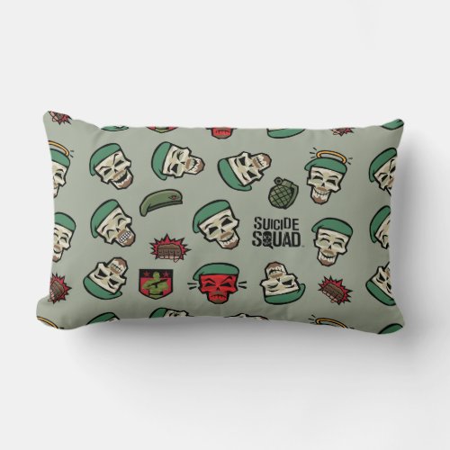 Suicide Squad  Rick Flag Emoji Pattern Lumbar Pillow