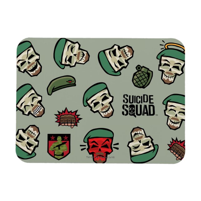Suicide Squad | Rick Flag Emoji Pattern Magnet (Horizontal)