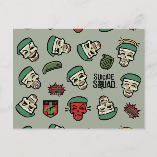 Suicide Squad  Rick Flag Emoji Pattern Postcard
